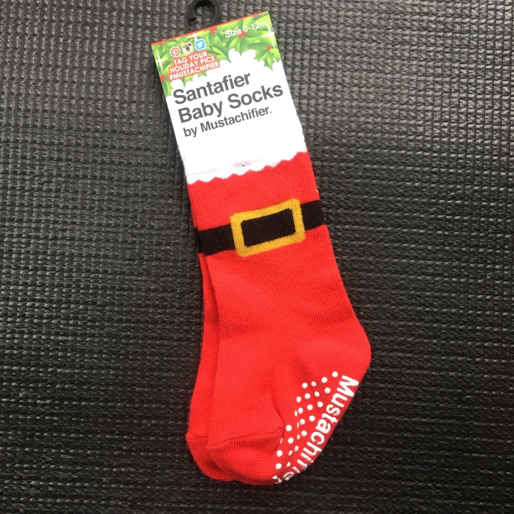 Baby Santa Socks by Mustachifier NWT 🎅